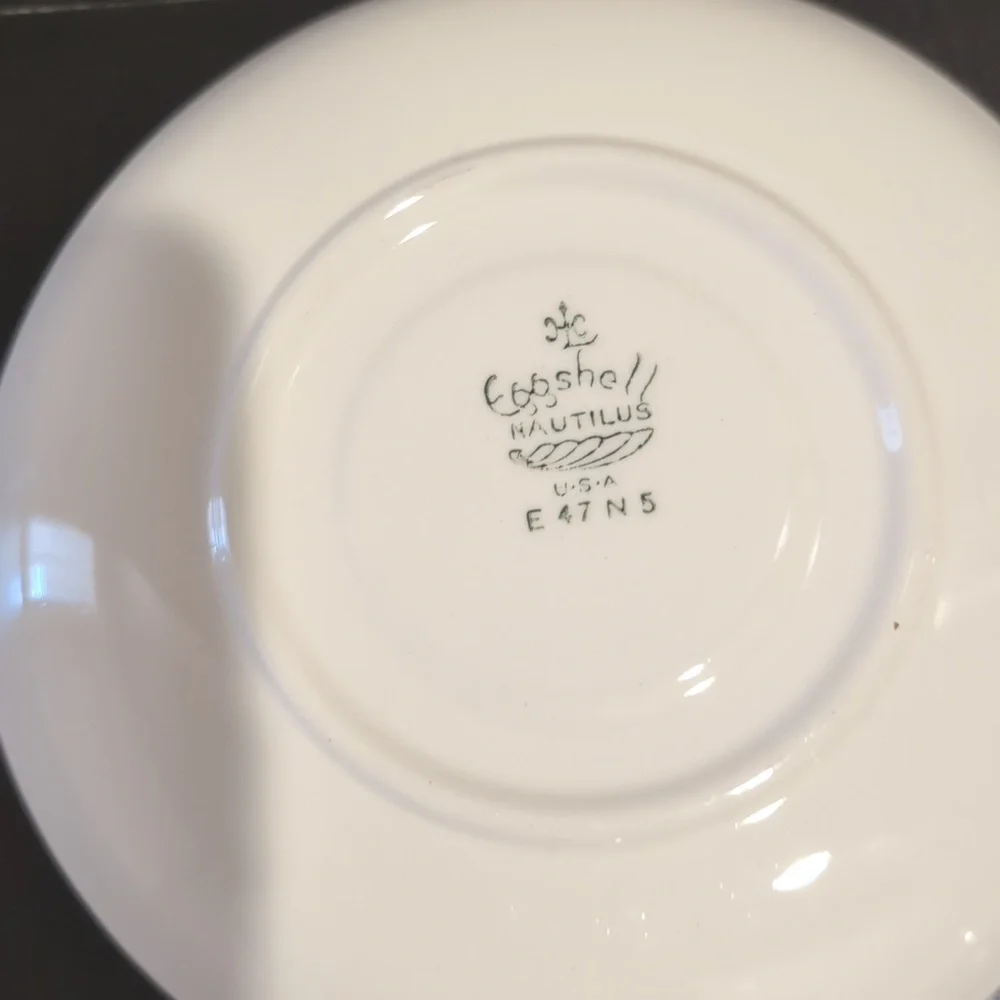 Four (4) Homer Laughlin Eggshell Nautilus Ferndale Cup And Saucer Sets